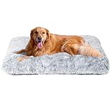 EHEYCIGA XL Cama Perro Grande, 105x70x10cm Dog Bed Mascota Cama Antiestres Perro Lavable a Máquina, Acolchado Suave Cama Colchon Perro, Gris