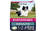 Eukanuba Alimento seco para perros adultos de razas pequeñas y medianas, rico en cordero y arroz, 12 kg