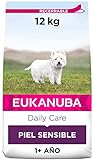 EUKANUBA Daily Care Alimento seco para perros adultos con piel sensible, alimento hipoalergénico con pescado, 12 kg
