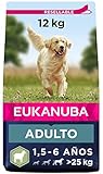 Eukanuba Alimento seco para perros adultos de razas grandes, rico en cordero y arroz, 12 kg