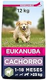 Eukanuba Alimento seco para cachorros en crecimiento de razas grandes, rico en cordero y arroz, 12 kg