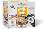Applaws Taste Toppers Natural Wet Dog Food Topper, Selección de Pollo y Carne sin Granos en Gravy Tin 8 x 156g Latas