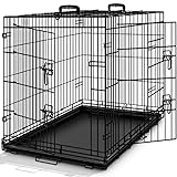 TRESKO Transportín para Perros con 2 Puertas | Jaula de Transporte Metálica para Mascotas | Caja Plegable con Bandeja Extraíble (M - 62 x 45 x 52 cm)