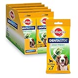 Pedigree Dentastix Fresh Snack Dental para la Higiene Oral y Contra el Mal Aliento de Perros Medianos (10 paquetes de 7ud)
