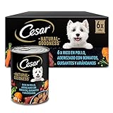 Cesar Natural Goodness Comida Húmeda para Perros Adultos con Pollo (Pack 6 Latas x 400g)